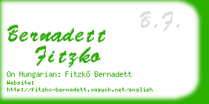 bernadett fitzko business card